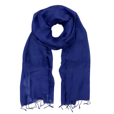 sapphire blue silk scarf