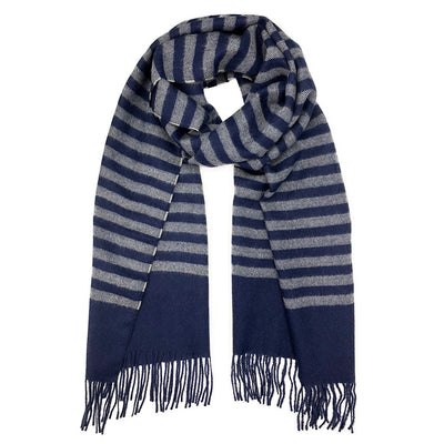 stripe blue alpaca scarf