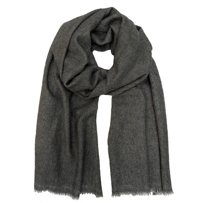 charcoal handloom cashmere scarf